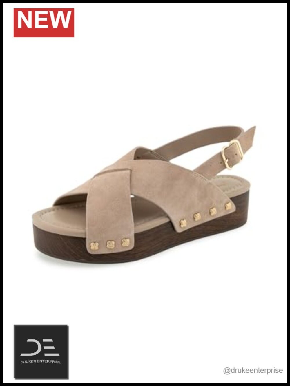 Suede Slingback Platform Sandals Buckle Closure Women's Shoes